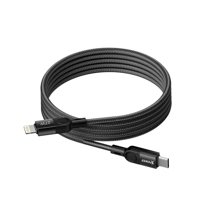 Xpower 27W Type-C To Lightning Magnetic 1m Cable - Black - Tashqila Xpower 27W Type-C To Lightning Magnetic 1m Cable - Black - Tashqila